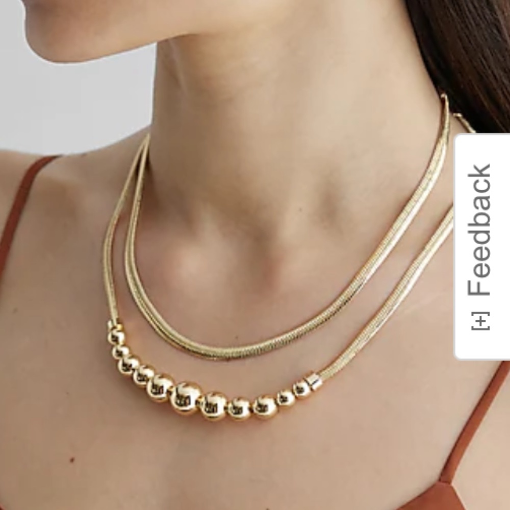 2 row gold Express necklace